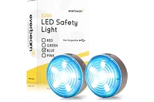 Everbeam E200 LED Bicycle Lights Front and Rear Rechargeable | Powerful Waterproof Safety Clip On LED Light Set Are Great For Runners, Cycling, Dog Walking - Includes Straps For Wearing - 2 Pack