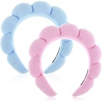 Puffy Make-up Stirnband Damen – Schwamm-Frottee Haarband Für Gesichtsreinigung & Hautpflege