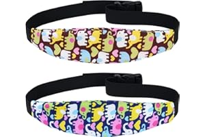 ALAOO Kopfstütze Auto Kinder, Kopfband kindersitz, Kindersitz Zubehör Stirnband, Verstellbarer Schlafen Halter Gürtel für Babysitze, Autositze (blau + lila)