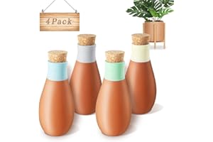 ZCXQM 4Pcs Terracotta Watering Pot Self Watering Planter Insert Automatic Plant Watering Globes Terra Cotta Olla Clay Watering Spikes for Indoor Outdoor Plants