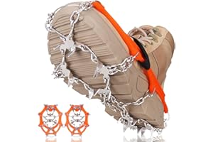 Seydrey Crampones,19 Dientes Tacos de tracción Nieve y Hielo Tracción para Invierno Deportes Montañismo Escalada Caminar Alpinismo Cámping Acampada Senderismo