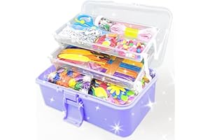 VLUINANI Lot de 3000 kits de bricolage pour enfants - Mallette de bricolage - Fournitures de bricolage pour travaux manuels - Nettoyeur de pipes - Perles yeux ronds - Perles créatives - Scrapbooking - Kit de