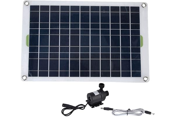 Kit de Pompe à Eau Solaire 12V 800L/h avec Panneau 50W, Brushless DC Silencieux pour Fontaine et Circulation d'Eau de Jardin