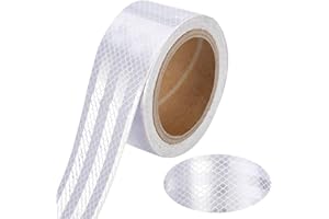 RAIRSKY Reflektierendes Klebeband 10m X 5cm Selbstklebend Reflektor Klebeband Hohe Intensität Reflektorbänder Weiß Reflektoren Aufkleber Wasserdicht Aufkleber Reflektierend für Fahrrad, Fahrzeuge, Autos, Weiß