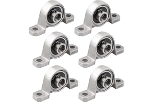 TOOSOAR 6 Stücke Gehäuselager, 12mm Stehlager Set, Lagerbock, Zinklegierung Wellenlager, Flanschlager für Achse Welle Maschine, 3d - Drucker Flanschbohrung Auto Self Adjust Center Mounted support (KP001)