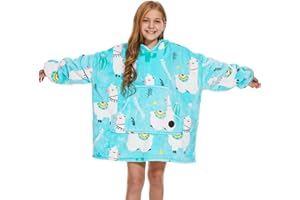 THREE POODLE Decken Hoodie, Oversize Hoodie Decken Pullover Kuschelpullover für Kinder, Warm und Weiches Futter, Übergroßer Hoodie Sherpa-Decke, Verschiedene Muster Verfügbar