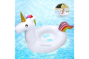 SUNSHINE SMILE Baby Schwimmring,Aufblasbarer Einhorn Schwimmsitz,Baby Schwimmhilfe Einhorn,Baby schwimmring aufblasbarer,Baby Pool Schwimmring,Schwimmring für Kinder ab 6 bis 48 Monaten
