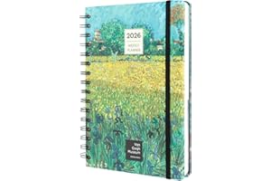 Grupo Erik 2026 Diary A5 Week To View - Van Gogh Gifts | A5 Weekly Planner 2026 With Diary Stickers, Pocket, Bookmarks, January 2026 - December 2026 | Art Gifts