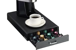 Navaris Cassetto Porta Capsule - Portacapsule Compatibile con Nespresso Vertuo - Contenitore 24x Capsule Macchina Espresso - Organizer e Supporto Macchine Caffè - Nero