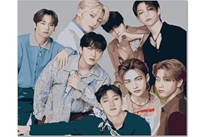 ZPPLD Stray Kids Pittura con i numeri, Dipingere con i numeri, per adulti, con pennello, pigmenti acrilici, 40 x 50 cm (1)
