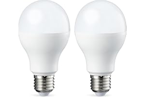 Amazon Basics Bombilla LED Esférica E27, 14W (equivalente a 100W), Blanco Cálido, Regulable - 2 unidades