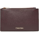 Calvin Klein foil logo top zip cardcase Kadın C&uuml;zdan Kırmızı Tek Beden