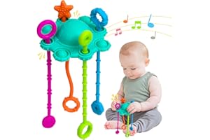 ETETOO Montessori Spielzeug - Sensorik Spielzeug Baby und Baby motorikspielzeug, Reisespielzeug für Babys, mit eingebauter Rasselfunktion und leicht zu reinigendem Design（Grün）