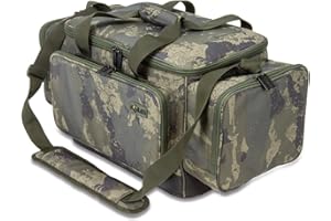 Solar Tackle Undercover Camo Carryall Fishing Bag, Twin Zipped Waterproof Holdall with Internal Pockets and Carry Handles for Carp Fishing Tackle and Equipment, Bait Boat Bag