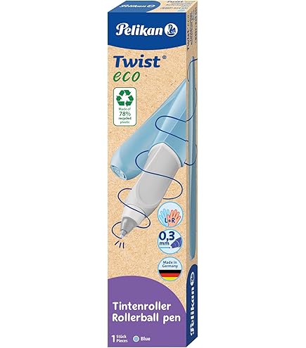 Cartucce D'Inchiostro Pelikan Twist Eco - 2 Astucci Con 5 Cartucce Blu, Plastica Riciclata, Per Penne Roller - Foto 3