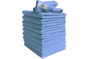 DISCOUNTED CLEANING SUPPLIES DCS Microfibre Cleaning Cloth, Blue, Pack of 10, Large Size: 40x40cm. Super Soft Premium Streak Free Washable Cloth Duster for Kitchen, Bathrooms, Surfaces, Mirrors, Car, Motorbike