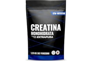 GYM NUTRITION Creatina Monoidrata Polvere Extrapura - 1,25 kg (367 Porzioni) con Vitamina B6 - Vegan e Prodotta in Germania - Creatine Monohydrate Powder