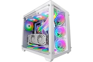 MARSGAMING Mars Gaming MCV3 Weiß, Custom XXL E-ATX Gaming Tower, Front und Seitenfenster Gehärtetem Glas, Dual Chamber Modular Frame