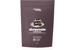 PharmaPower Slurpyoats Farina d’Avena Istantanea Integrale Gusto Foresta Nera, Senza Glutine, Senza Lattosio e Senza Zuccheri Aggiunti, Vegana, 500 g