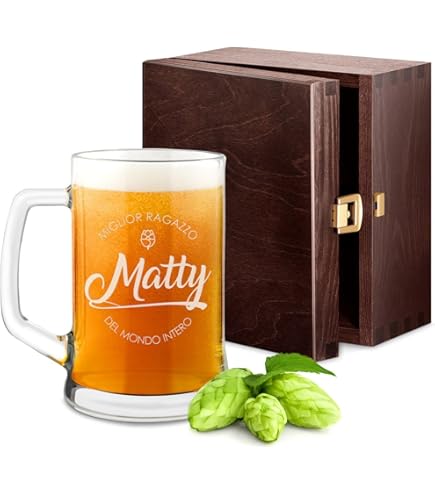 Boccale Da Birra Personalizzato Con Nome - Vetro Royal Leerdam, Incisione Personalizzabile, Regalo Unico