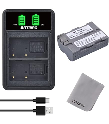 Batmax EN-EL3E Akku + Aufbewahrungsetui Für Nikon Kameras – Inkl. 2 Akkus & SD-Karten-Tasche (kompatibel Mit D300, D700, D90 Uvm.)