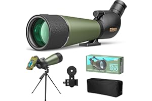 Gosky Flagship 25–75 x 80 cm Spektiv – Spektiv mit Stativ, Tragetasche und Schnell-Telefonhalterung, BAK4 wasserdichtes Spotterfernrohr für Vogelbeobachtung, Zielschießen, verbesserte Version