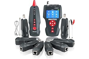 KOLSOL Network Cable Tester, AT226-C LAN Network Cable Tester for RJ45, RJ11, BNC, PING/POE 8 Identifier Telephone Wire Tracker NF-8601W