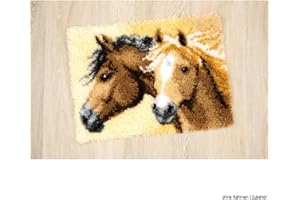 Vervaco Latch Hook Kit: Rug: Horses, NA, 50.8_x_40.64_cm