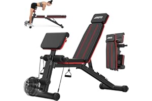 ‎JOROTO JOROTO Verstellbare Hantelbank, Klappbar Trainingsbank, 350KG Last Krafttraining Bänke für Home Gym Ganzkörpertraining, Römischer Stuhl Hantelbank, Rückentrainer