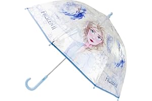 CERDÁ LIFE'S LITTLE MOMENTS - Durchsichtiger Regenschirm Mädchen von Die Eiskönigin - Manuell, Windresistent und mit Stangenschutzsystem