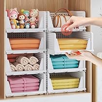 Set 6 pz divisori ripiano e organizer impilabili – contenitori ventilati per abiti, accessori, camera e perfetta gestione dello spazio nell'armadio | Leroy Merlin