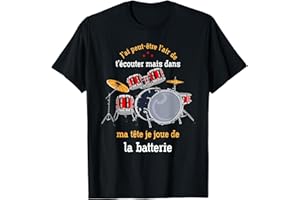 BAGUETTES DE BATTERIE CADEAU MUSIQUE BATTERIE Instrument De Musique Cadeau Drums Baguettes De Batterie T-Shirt