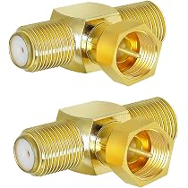 BOOBRIE F Cavo Coassiale Splitter 3 Vie, Tipo F Maschio A Doppio Maschio Connettori TV Satellitare Splitter RG6 Adattatori Coassiali Per Antenna Video Videoregistratore, 2 Confezioni