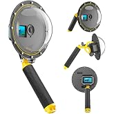 TELESIN Su ge&ccedil;irmez Dome Port DJI Action 5 Pro Action 4 3 Kamera, sualtı Konut Case w Y&uuml;zer Kolu Kavrama Bilek Kayışı Dalış D
