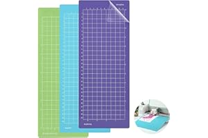 FEZTGVOFA Cutting Mat for Cricut Joy, 3 Pcs 4.5" x 12" Non-Slip and Durable Cutting Mat (StandardGrip, LightGrip, StrongGrip), Adhesive Sticky Cutting Mats for Cricut Joy Accessories(Green, Blue, Purple)