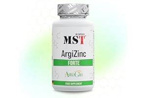 ‎MST ArgiZinc® von MST® Nutrition | Aminosäure L-Arginin, Zink Bisglycinat, Selen, Kupfer, Vitamin B6 & AstraGin® | 60 vegane Kapseln für 60 Tage | Premium-Qualität – Made in Germany