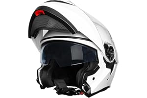 Zorax ZOR-839 White M (57-58cm) Flip Up Double Visor Helmet Motorcycle Motorbike Helmet Road Legal ECE2206