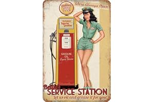 AHZFOX Automóvil Autocycle Aceite Lubricantes Gasolinera Vintage Cartel de chapa Cartel Garaje Pub Hombre Cueva Decoraciones de pared 8 " x 12" 1 piezas