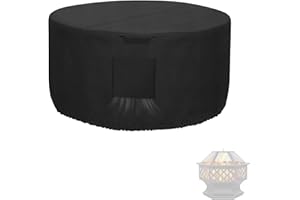 Kovshuiwe Housse de brasero ronde Φ68 x H62 cm en tissu 420D imperméable et résistant pour brasero d'extérieur, housse de table à gaz
