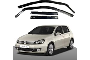 Haibak Windabweiser-Set, kompatibel mit VW Golf 2008–2012, 5-Türer, MK6, 4 Stück, getönt in Kanalanpassung