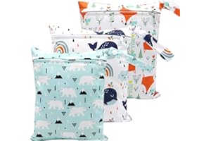 GUTERTOP 3 Stück Wetbag Kindergarten Klein, Schwimmsachen Nassbeutel Kindergarten, Wäschebeutel Kindergarten für Kleinkind Windeln Reisen Gym Strand Pool