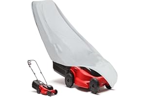 OUTTDID Push Lawn Mower Cover 600D Oxford Waterproof Outdoor Fabric Walk Behind Lawnmower Cover, Outside Lawnmower Covers with Cord -- Grey