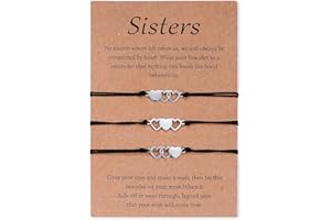 CheersLife 2/3/4/5 Amistad Hermana Pulseras Corazón Círculos De Amor Nudo Pulsera Infinita Sol Moom Estrella Distancia a Juego Deseos Joyería Regalos Navidad Para Las Mujeres Niñas Mejores Amigos Hija
