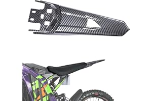 Woodniu Racein Extended Rear Fender for Surron Light Bee X S Segway X160 X260 Electric Dirt Bike, Imitation Carbon Fiber Long Tail Mudguard,Water Transfer Glossy Sur Ron Parts Accessories