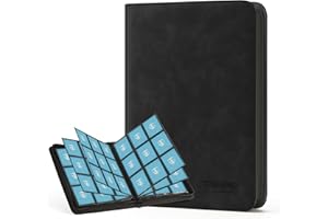 TCGUARD Sammelkarten Album für bis zu 540 Karten, 9 seitlich Sammelalbum Reißverschluss Binder für Sammelkarten, MTG Karten Heft für Spielkarten, Sportkarten, Yugioh etc. Schwarz