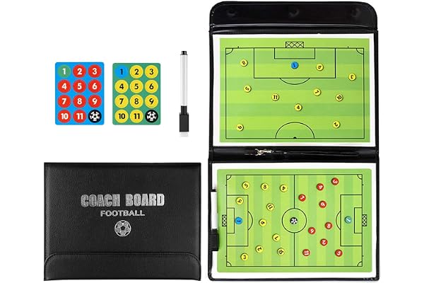 RoseFlower Tableau Football Tactique, Tableau Tactique Football Magnétique, Entraîneur Board avec Stylo Aimants, Tableau Stratégie Portable pour l'entraînement de Football et Les Compétitions
