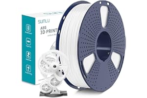 SUNLU ABS Filament 1,75 mm, Résistant à Haute Température, Filament d'imprimante 3D, Haute Résistance et Résistant Aux Chocs, Filament d'impression 3D Durable ABS, Bobine de 1 kg, Blanc