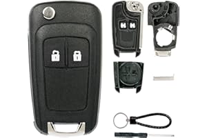 SUPALAND Guscio Chiave di Ricambio a 2 Tasti Per Telecomando Auto Con Lama Compatibile Con Opel Astra Adam Insignia Mokka Zafira Per Chevrolet Corsa D E Cascade Viva Karl.