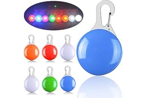 JOYJULY Cat Dog Led Light Collar Clip,6 Pcs Waterproof Pet LED Light Dog Collar Lights with 3 Flashing Modes,Night Walking Light Up Dog Collars Visibility & Safety For Your Dog(6 Extra Batteries)