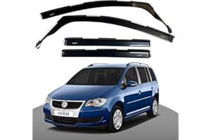 Haibak Juego de deflectores de viento compatibles con VW Touran MK1 o MK2 2003-2015, 5 puertas, MPV, tintados, 4 piezas en ajuste de canal